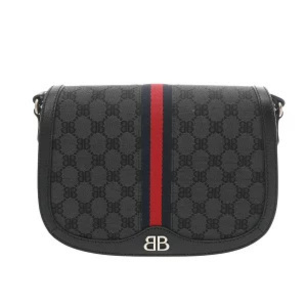 Gucci Balenciaga The Hacker Project Black Canvas Leather Shoulder Bag